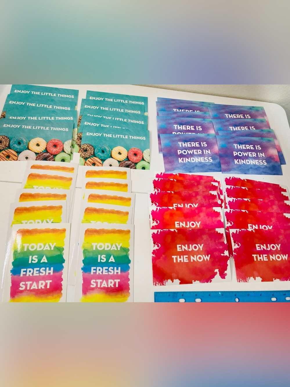 40 (10 packs x 4) Inspiring‎ Quote Post Cards 4” x 6” Shiny Front Matte Back